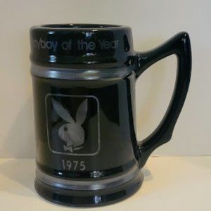 Vintage Playboy of the Year 1975 Beer Stein, Mug with Black Bunny Logo 5.5" tall